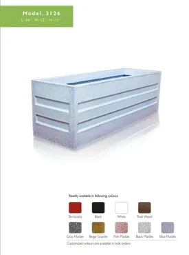 36 " Rectangular Shape Plastic Pot Model No 3126