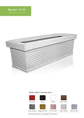 48" Big Rectangular Shape Plastic Pot Model No 3125