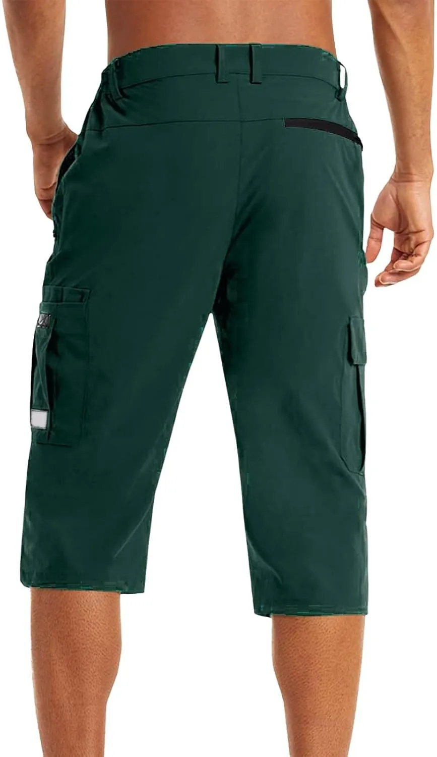 Big and Tall Cargo Shorts for Men Quick Dry Lightweight Hiking Athletic 3/4 Capris Casual Work Golf Short Pant Pocket