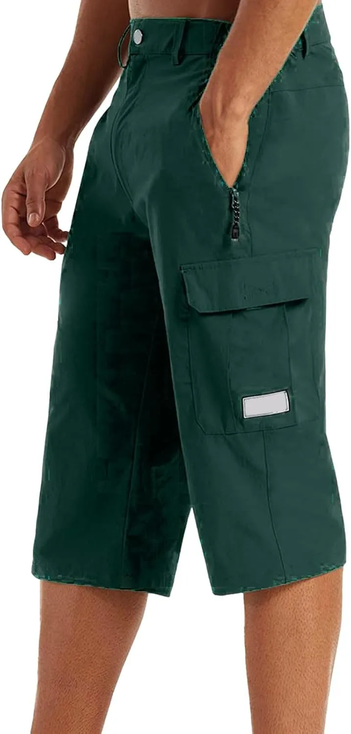 Big and Tall Cargo Shorts for Men Quick Dry Lightweight Hiking Athletic 3/4 Capris Casual Work Golf Short Pant Pocket