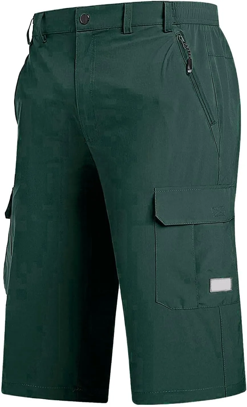 Big and Tall Cargo Shorts for Men Quick Dry Lightweight Hiking Athletic 3/4 Capris Casual Work Golf Short Pant Pocket