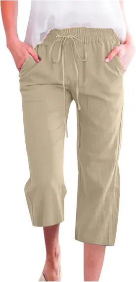Capri Pants for Women 2024 Capri Leggings Lightweight Summer Casual High Wasit Stretch Pants Cropped Trousers