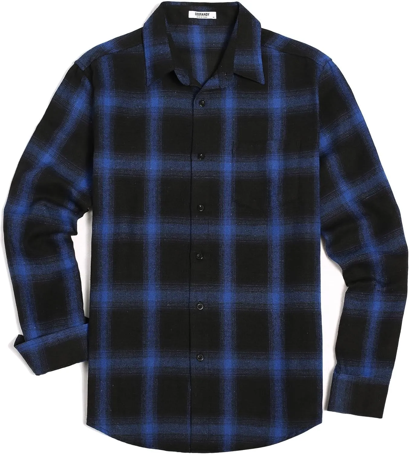 COOFANDY Mens Flannel Shirts Long Sleeve Button Down Shirt with Pocket Casual Shirts Work Shirts for Men