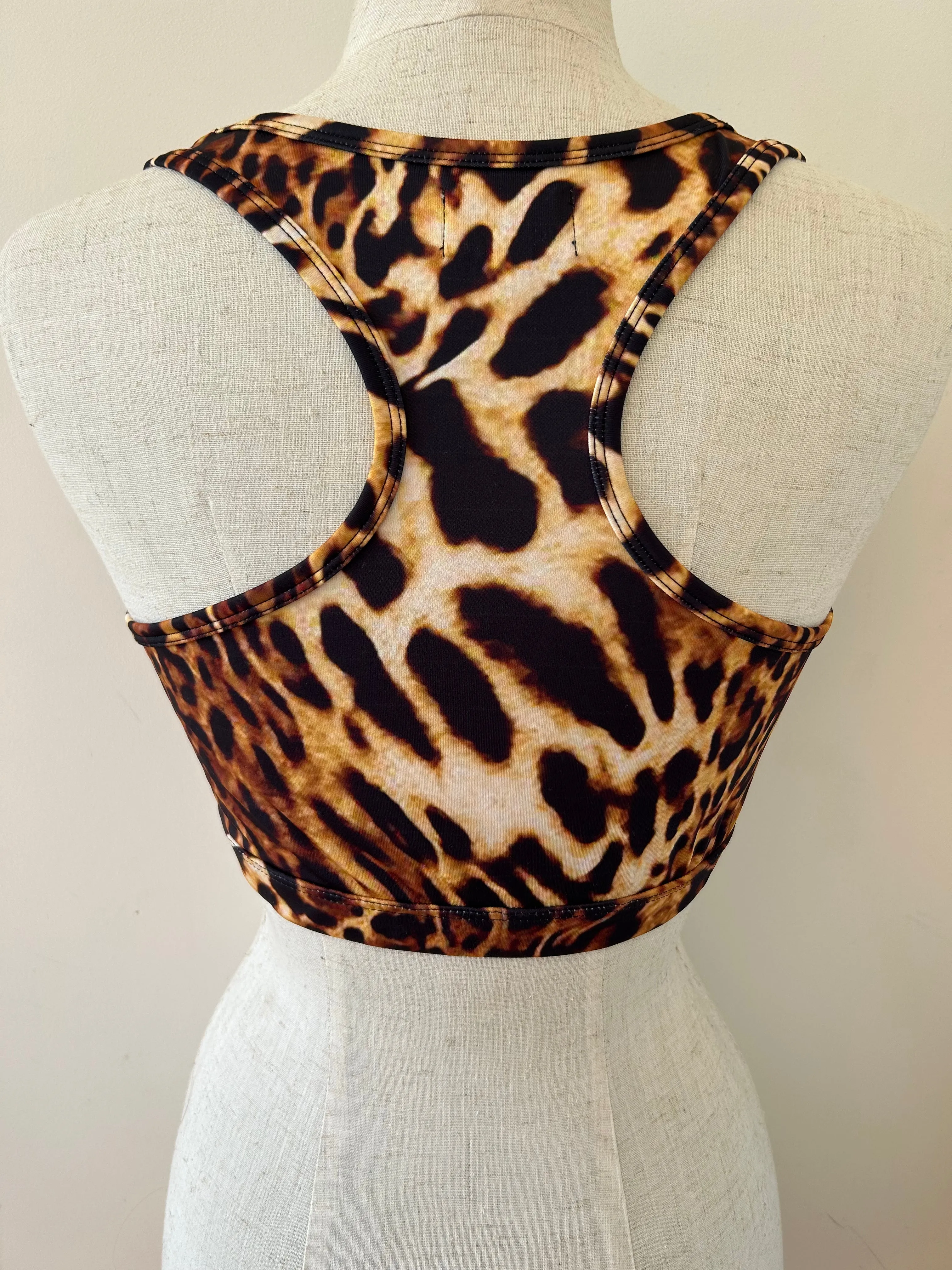 Cropped racer back top Tiger Royal
