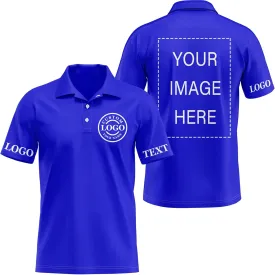 Custom Polo Shirt Add Your Text/Logo/Image Design Your Own Personalized Polo Shirts for Men Women Front Back Sleeve Print