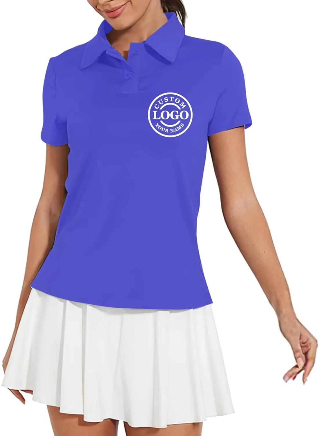 Custom Polo Shirt Add Your Text/Logo/Image Design Your Own Personalized Polo Shirts for Men Women Front Back Sleeve Print