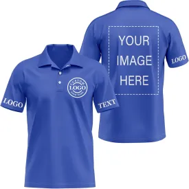 Custom Polo Shirt Add Your Text/Logo/Image Design Your Own Personalized Polo Shirts for Men Women Front Back Sleeve Print
