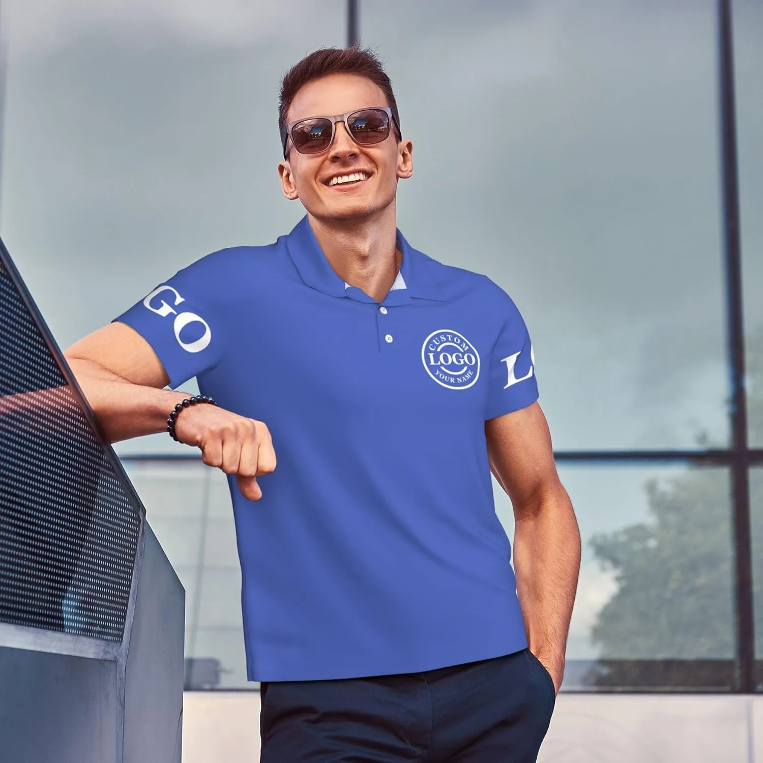 Custom Polo Shirt Add Your Text/Logo/Image Design Your Own Personalized Polo Shirts for Men Women Front Back Sleeve Print