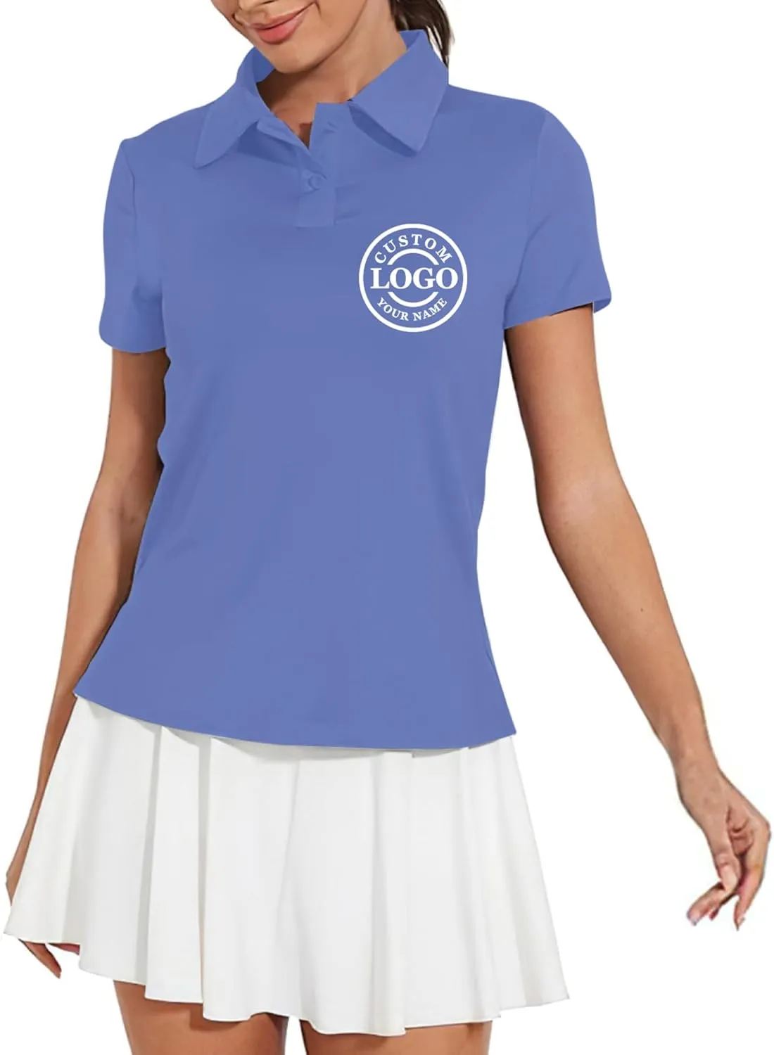Custom Polo Shirt Add Your Text/Logo/Image Design Your Own Personalized Polo Shirts for Men Women Front Back Sleeve Print
