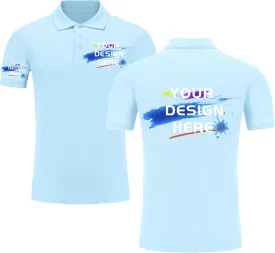 Custom Polo Shirt for Men Customized Golf T Shirts Design Your Own Front Back Personalized Tee PrintLogo Name