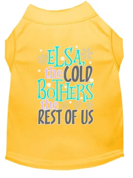 Elsa, The Cold Screen Print Dog Shirt Yellow Xxxl