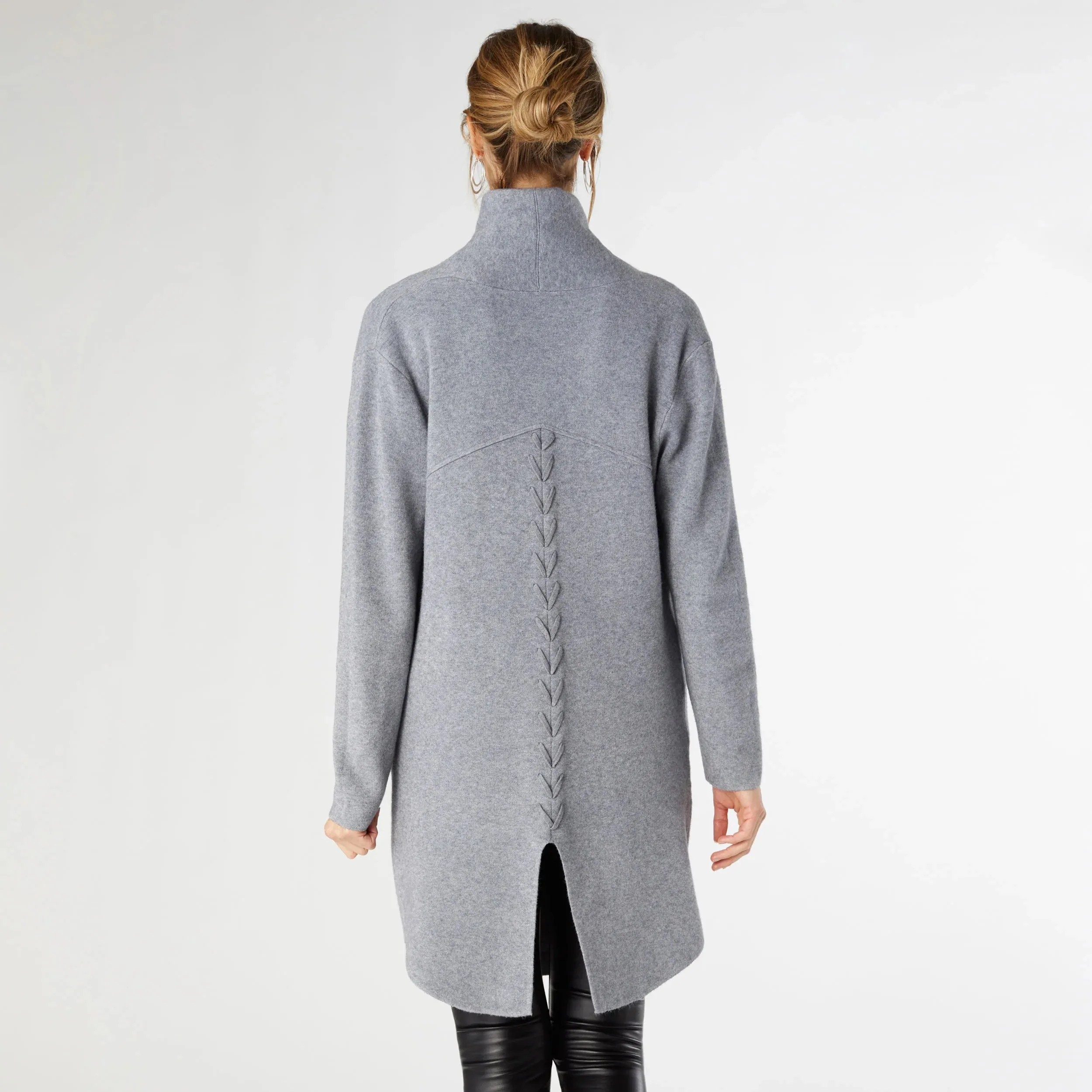 Heavenly-Luxe Long Cardigan with Lattice Back