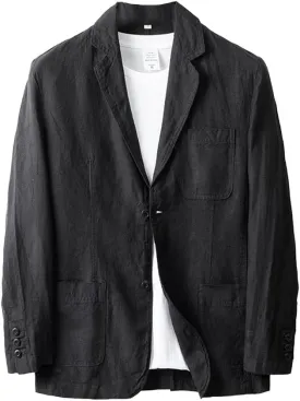 IDEALSANXUN Mens 100% Linen Blazer Casual Spring Summer Lightweight Suit Jackets Sports Coat