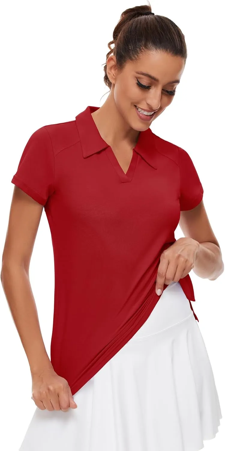 Ivicoer Womens Golf Shirt Polo Short Sleeve,Sleeveless,Long Sleeve Tennis Collared Top Athletic Clothes for Ladies
