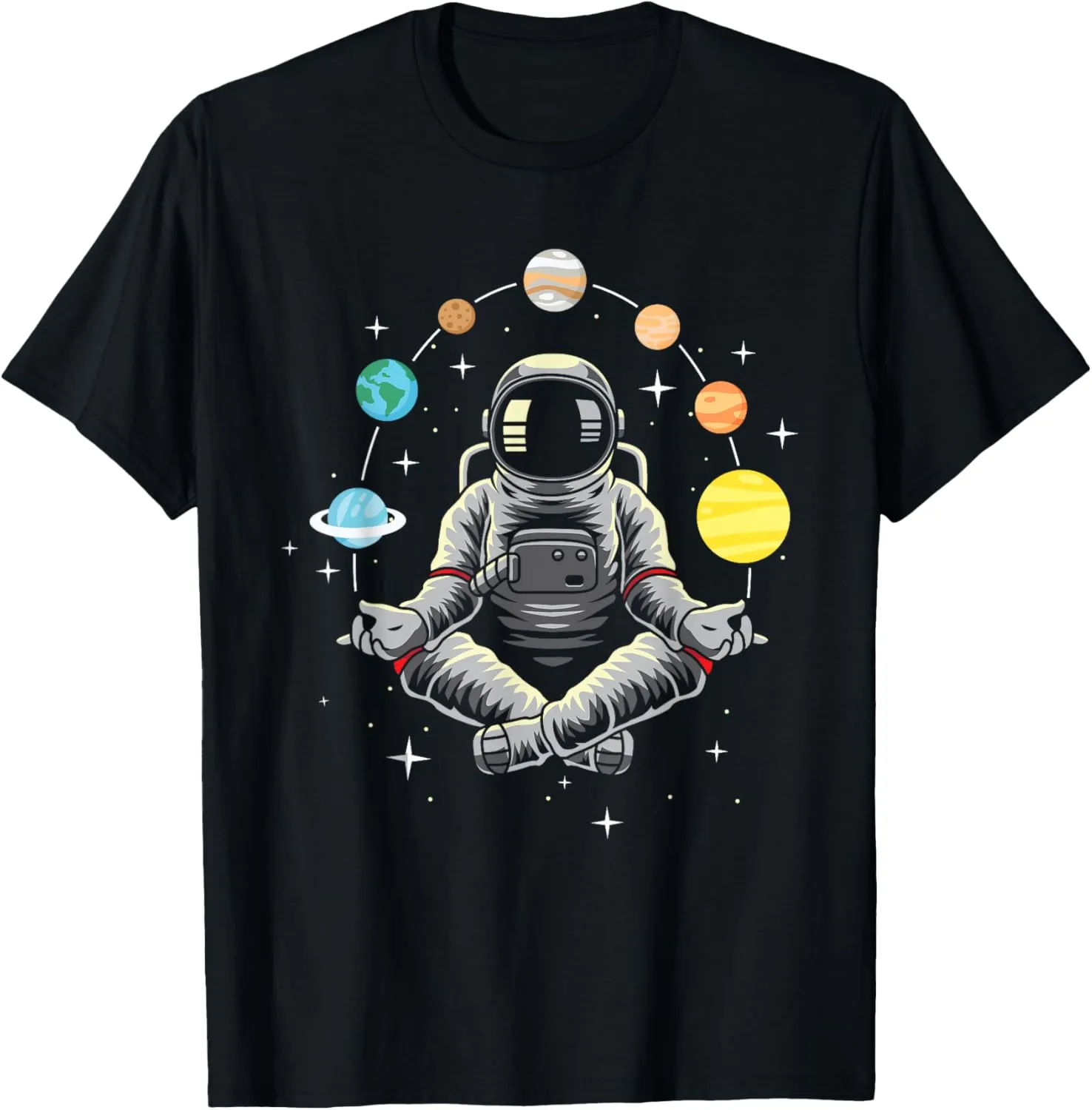 Meditating Astronaut - Galaxy Spaceman Astronomer Cosmos T-Shirt