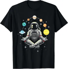 Meditating Astronaut - Galaxy Spaceman Astronomer Cosmos T-Shirt