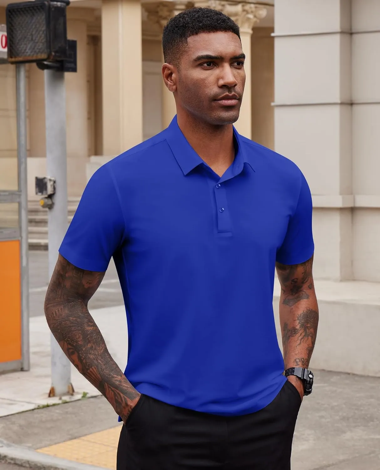 Mens Polo Shirts Short Sleeve Stretch Golf Polo Shirts Dry Fit Polo T Shirts for Men Golf Shirts Tennis Polo