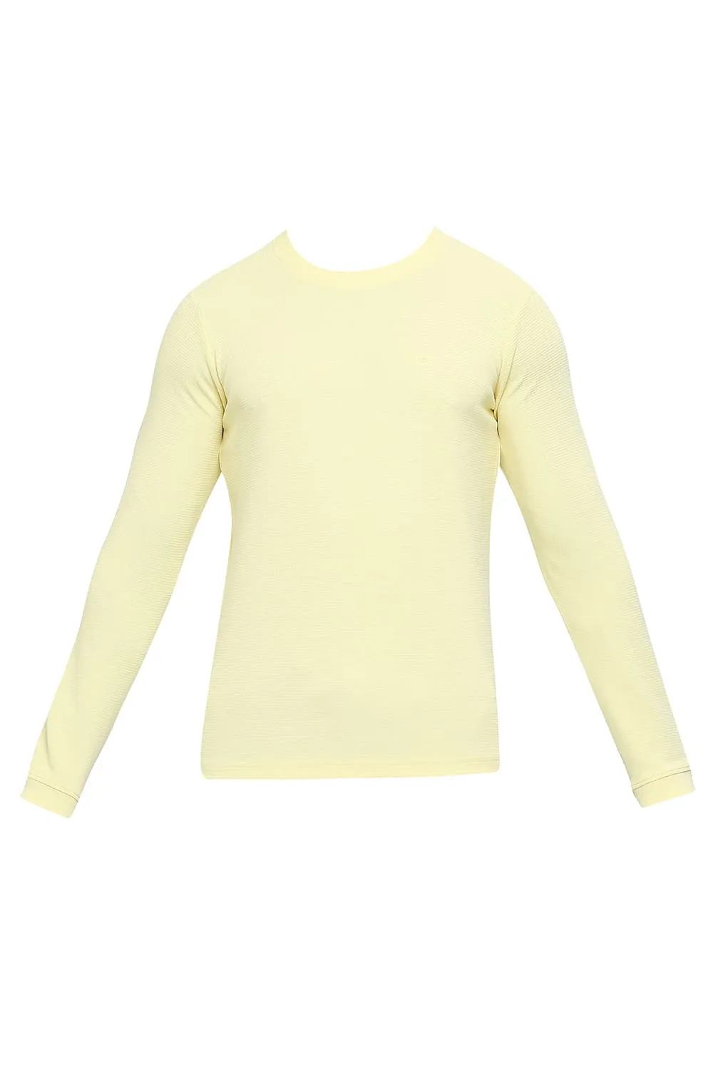 Muscle Fit Cotton Polyester Stretch Solid Crew T-shirts