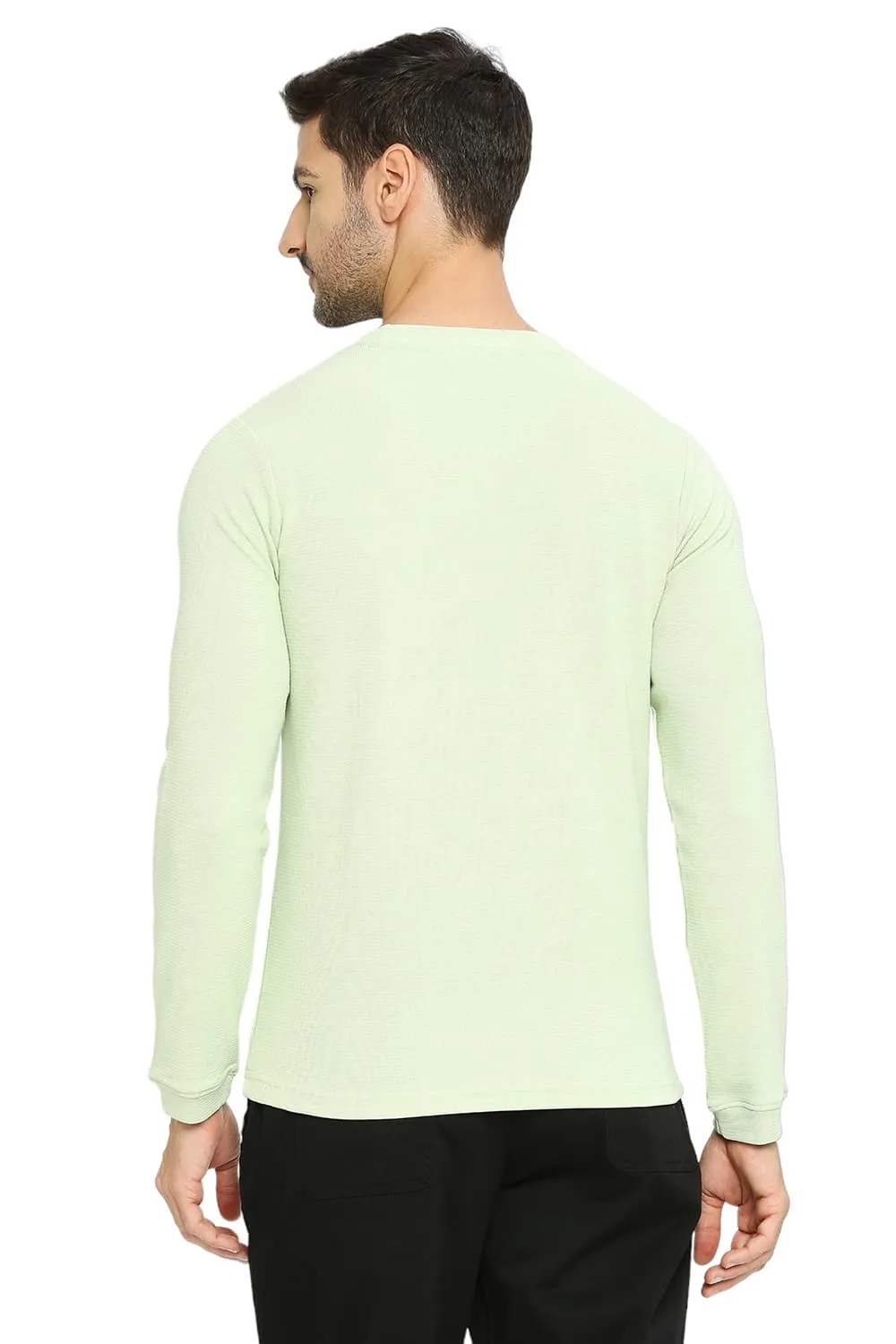 Muscle Fit Cotton Polyester Stretch Solid Crew T-shirts