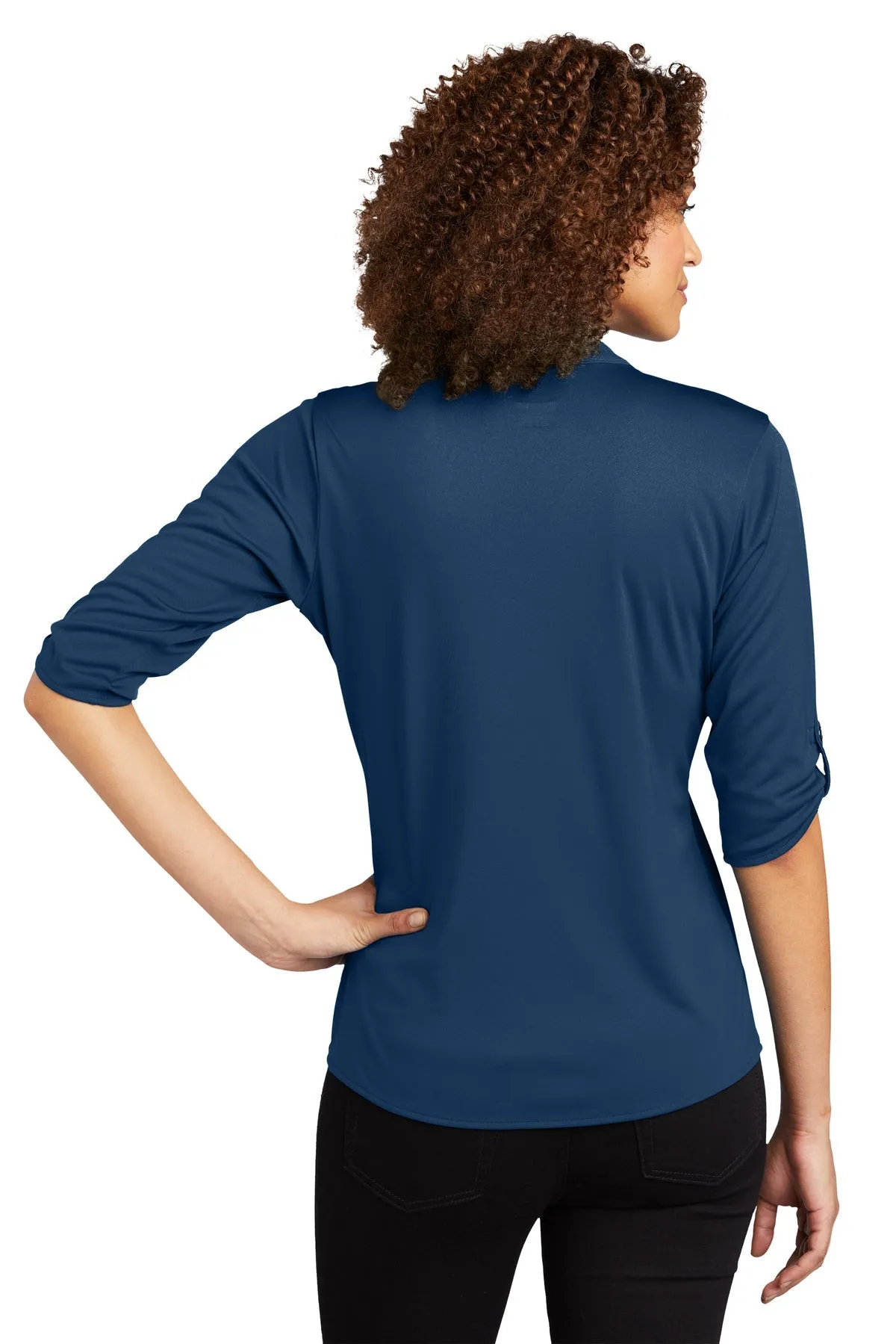 OGIO Ladies Crush Branded Henleys, Blue Indigo