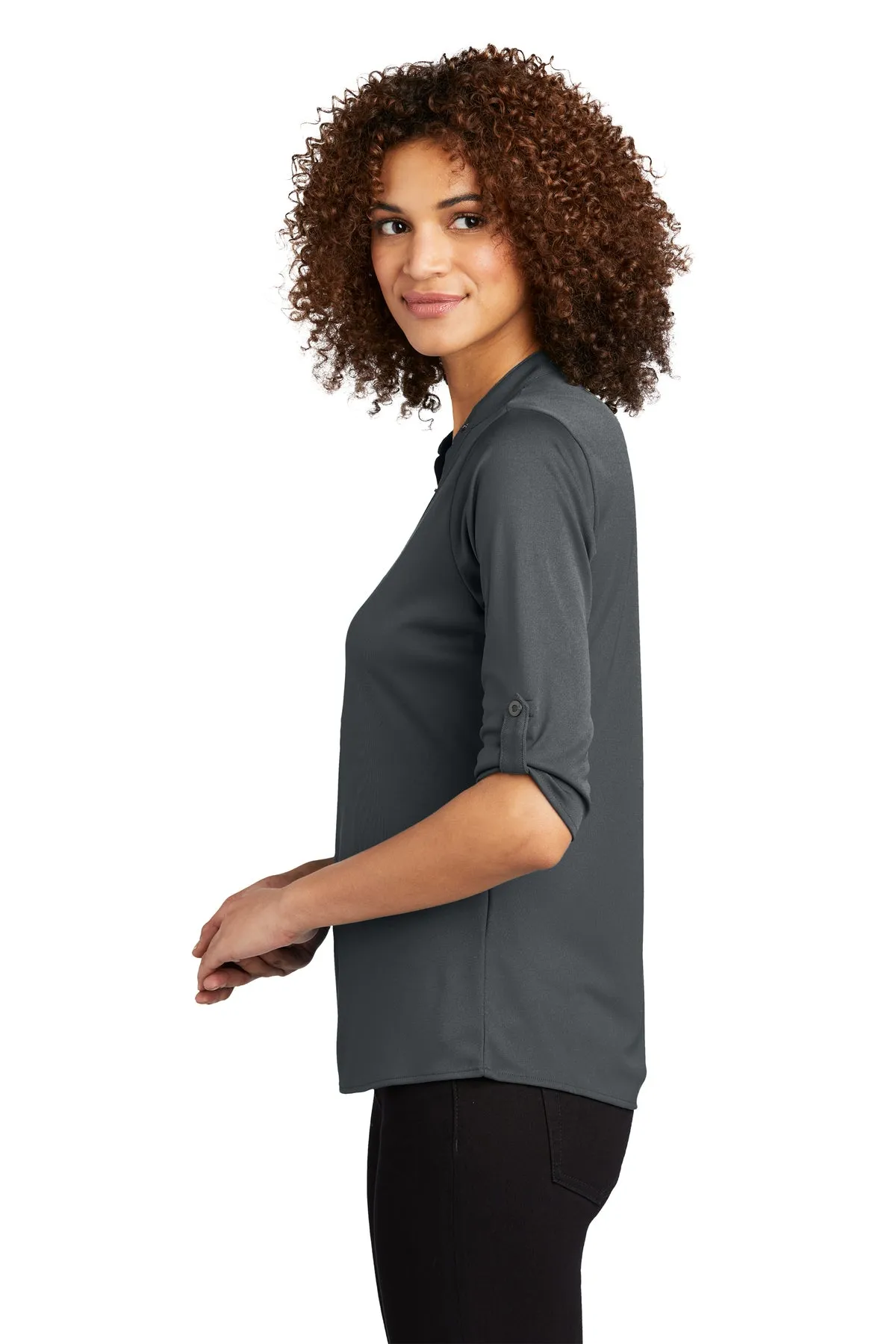 OGIO Ladies Crush Branded Henleys, Diesel Grey