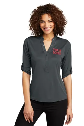 OGIO Ladies Crush Branded Henleys, Diesel Grey