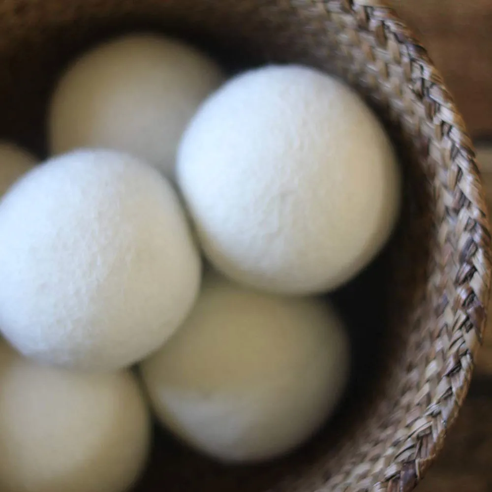 Organic Eco Wool Dryer Balls - 6 Pack
