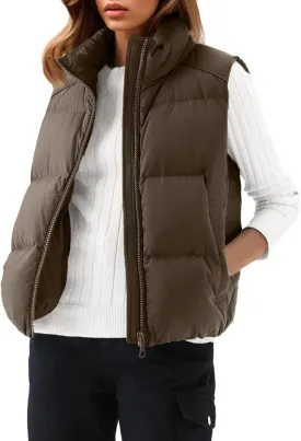 PHISOCKAT Womens Puffer Vest Sleeveless Quilted Puffy Vest Lightweight Padded Outerwear