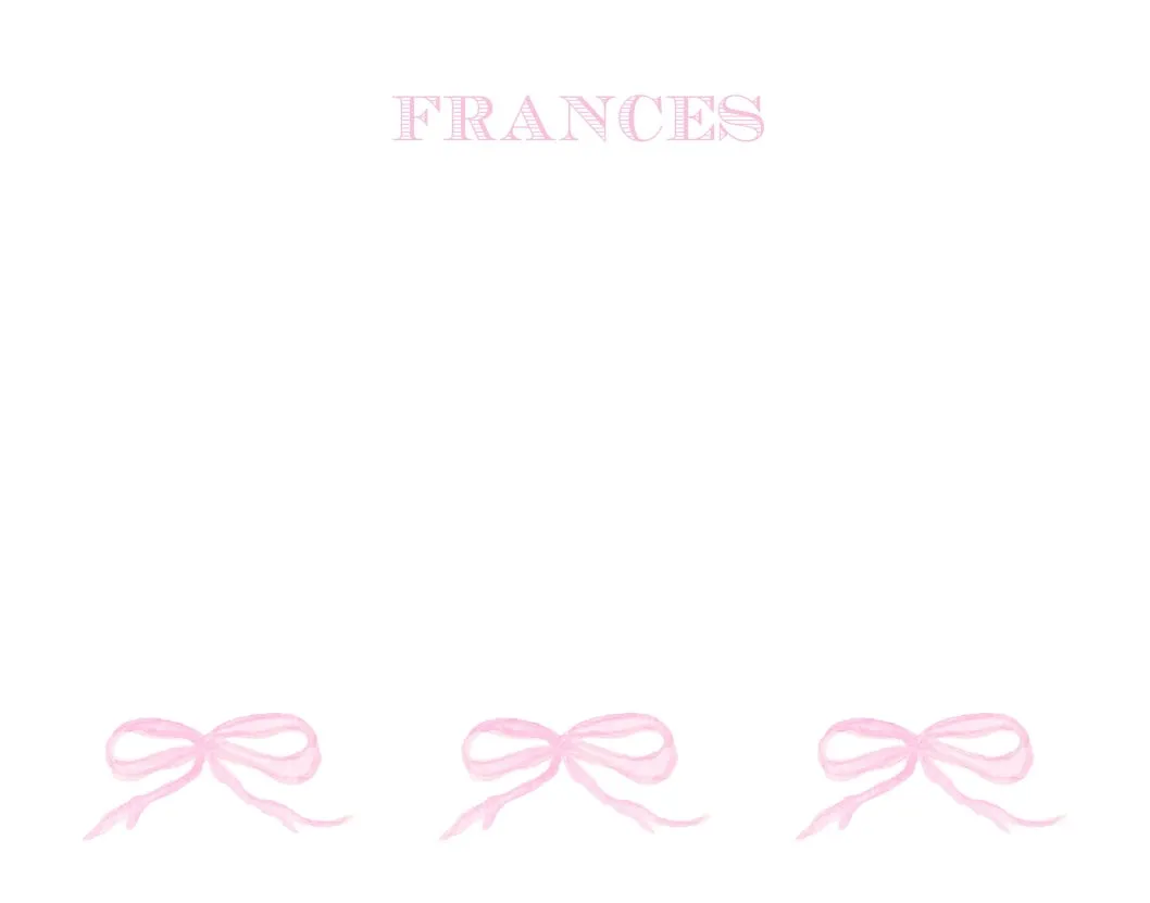 Pink Bows Stationery Set