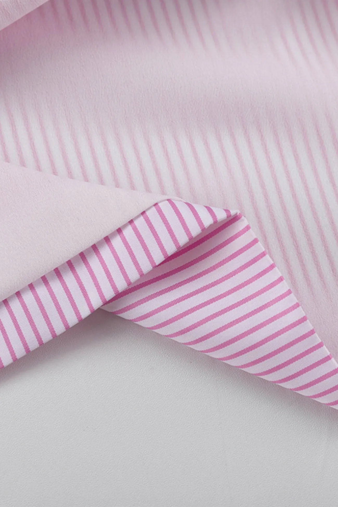 Pink Striped Print Shirt Mini Skirt Suits