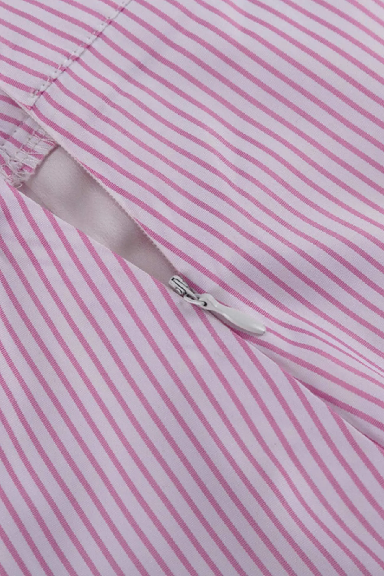 Pink Striped Print Shirt Mini Skirt Suits