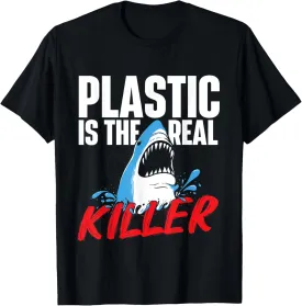 Plastic Is The Real Killer - Shark Lover Ocean Wildlife T-Shirt