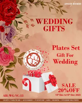PLATES SET FOR WEDDING GIFTS | MARRIAGE GIFT VOUCHER | PREMIUM GIFTTING
