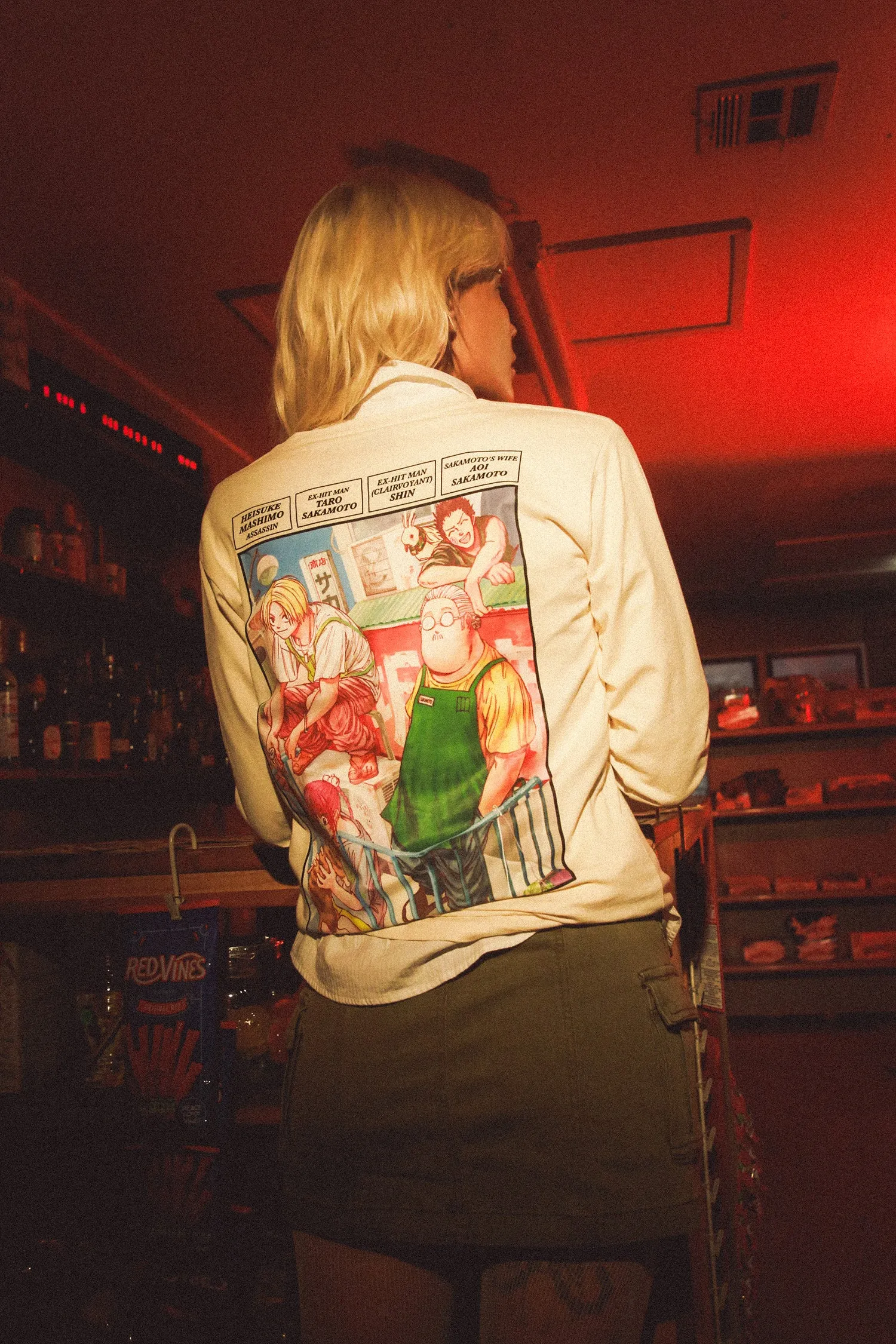 Sakamoto Days Staff Long Sleeve Tee - Ecru
