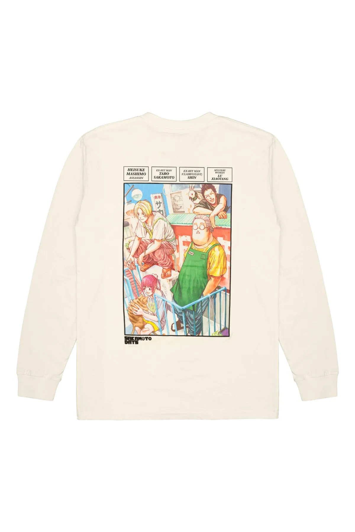 Sakamoto Days Staff Long Sleeve Tee - Ecru