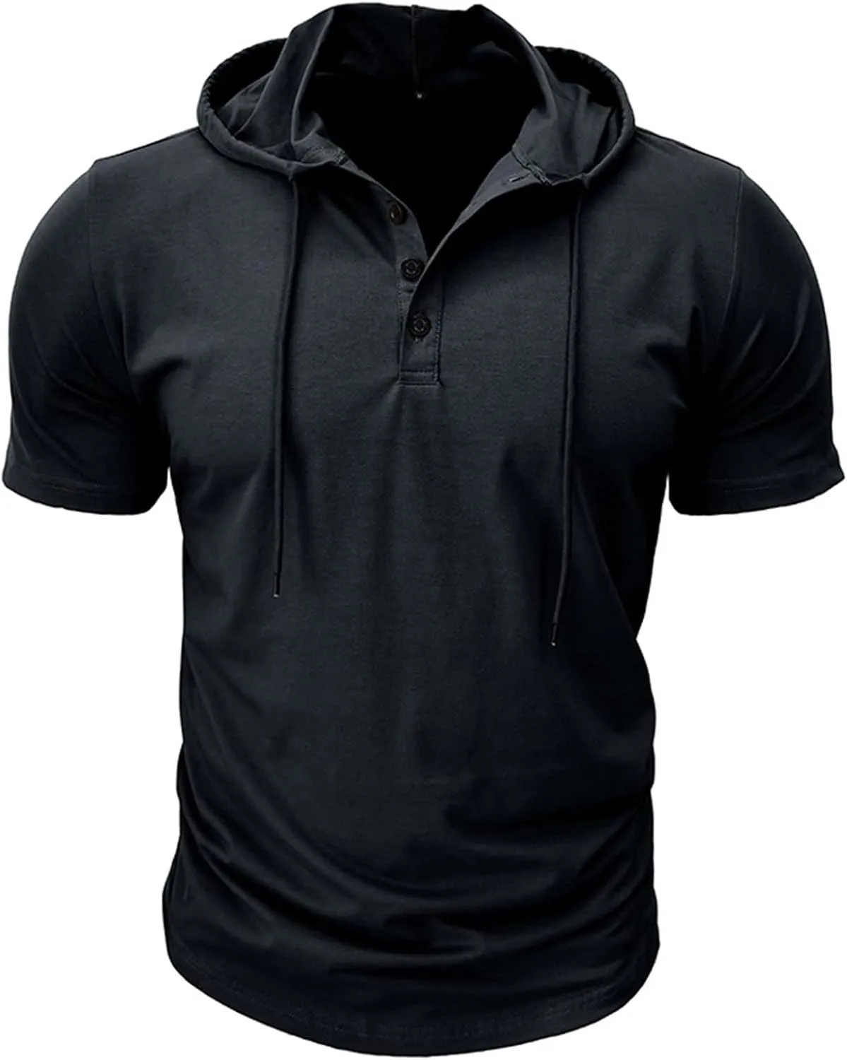 Short Sleeve Hoodies for Men Regular Fit Casual Pullover Tshirts Workout Summer Gym Quick Dry Lightweight Sweatshirts