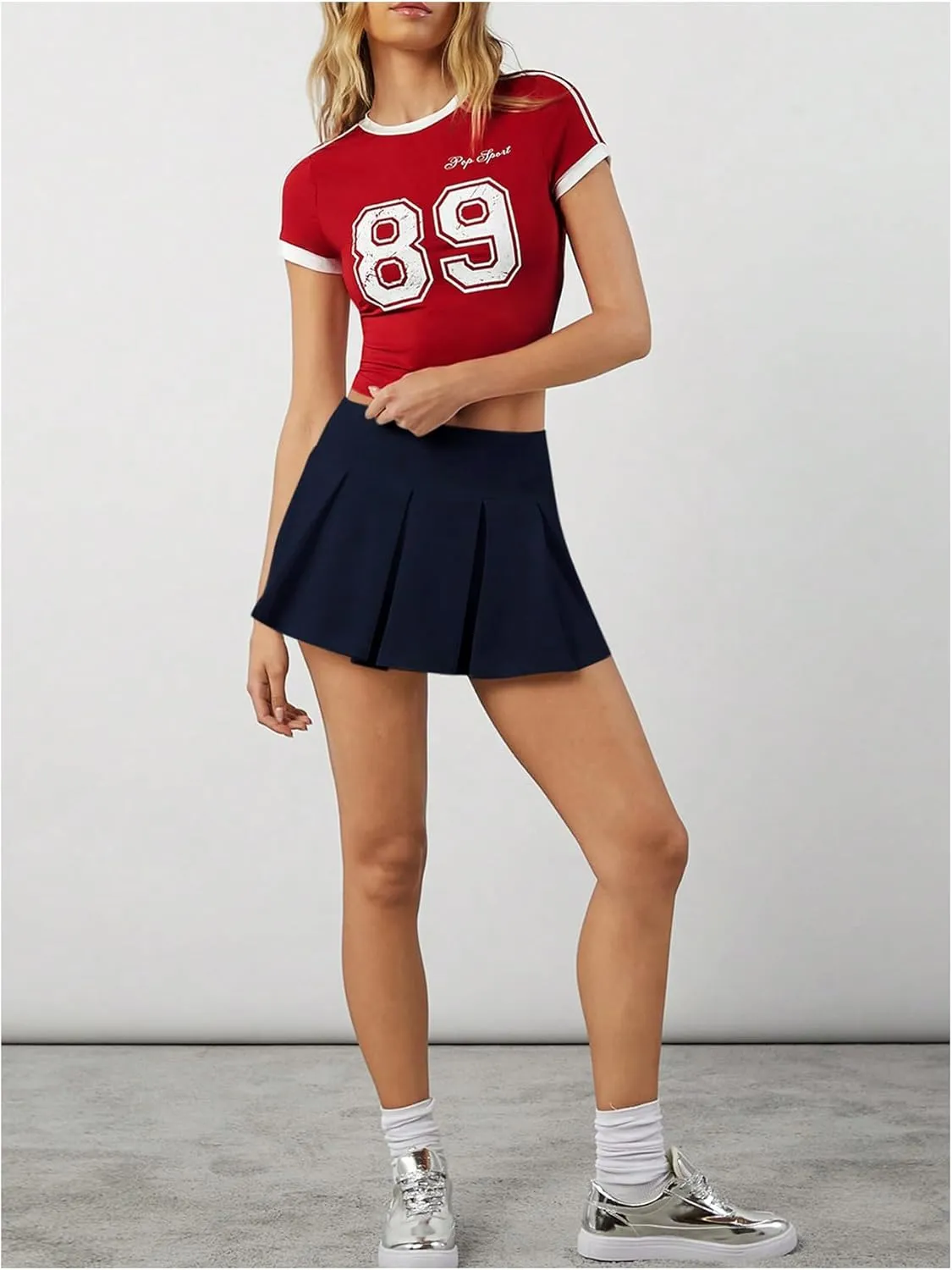 SOLY HUX Women's High Waisted Pleated Mini Skirt A Line Flowy Skirts Skater Tennis Skirts