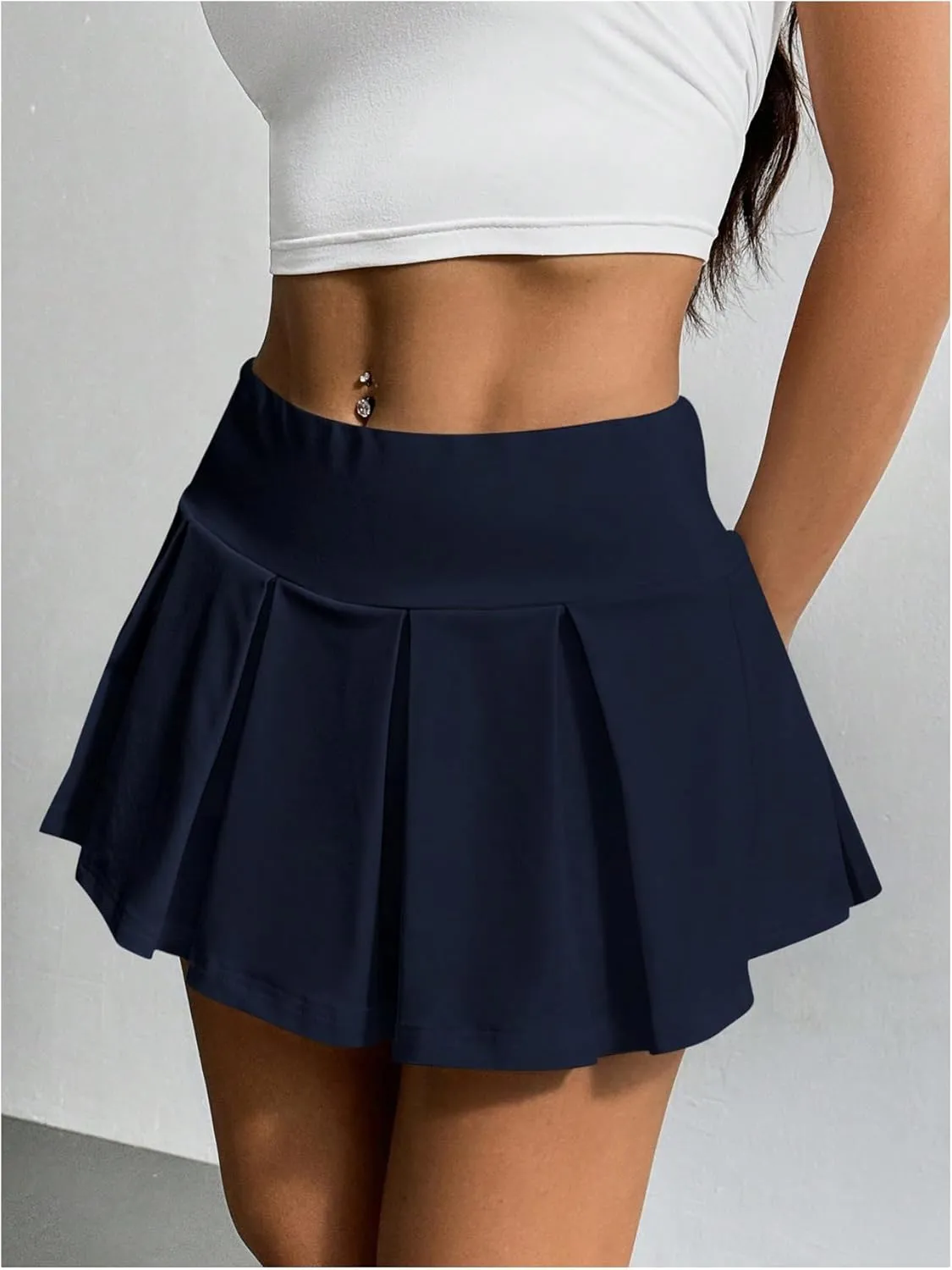 SOLY HUX Women's High Waisted Pleated Mini Skirt A Line Flowy Skirts Skater Tennis Skirts