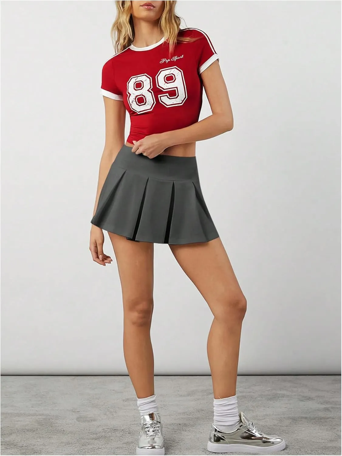 SOLY HUX Women's High Waisted Pleated Mini Skirt A Line Flowy Skirts Skater Tennis Skirts