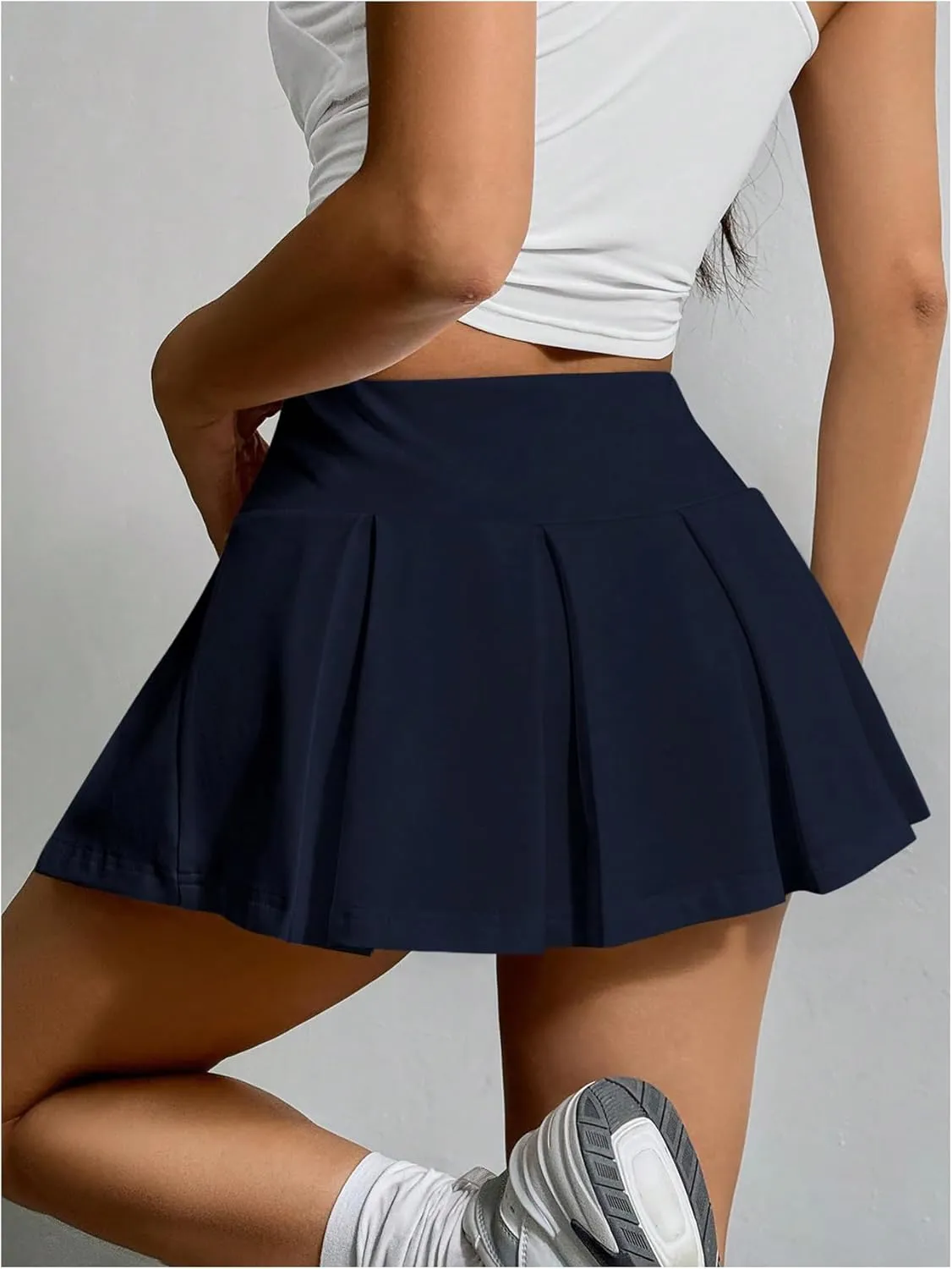 SOLY HUX Women's High Waisted Pleated Mini Skirt A Line Flowy Skirts Skater Tennis Skirts