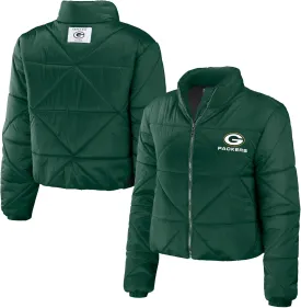 WEAR by Erin Andrews Women's NFL Cropped Puffer Full-Zip Jacket