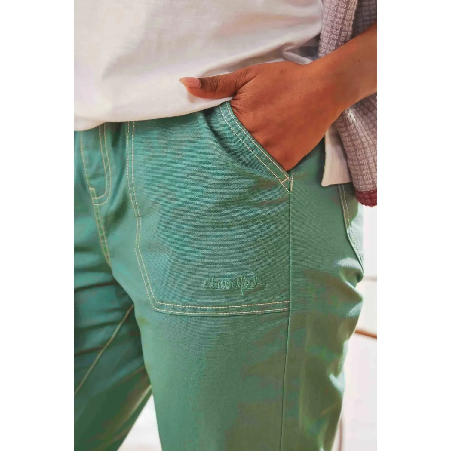 Weird Fish 10 Jade Green Malorri Organic Cotton Trouser