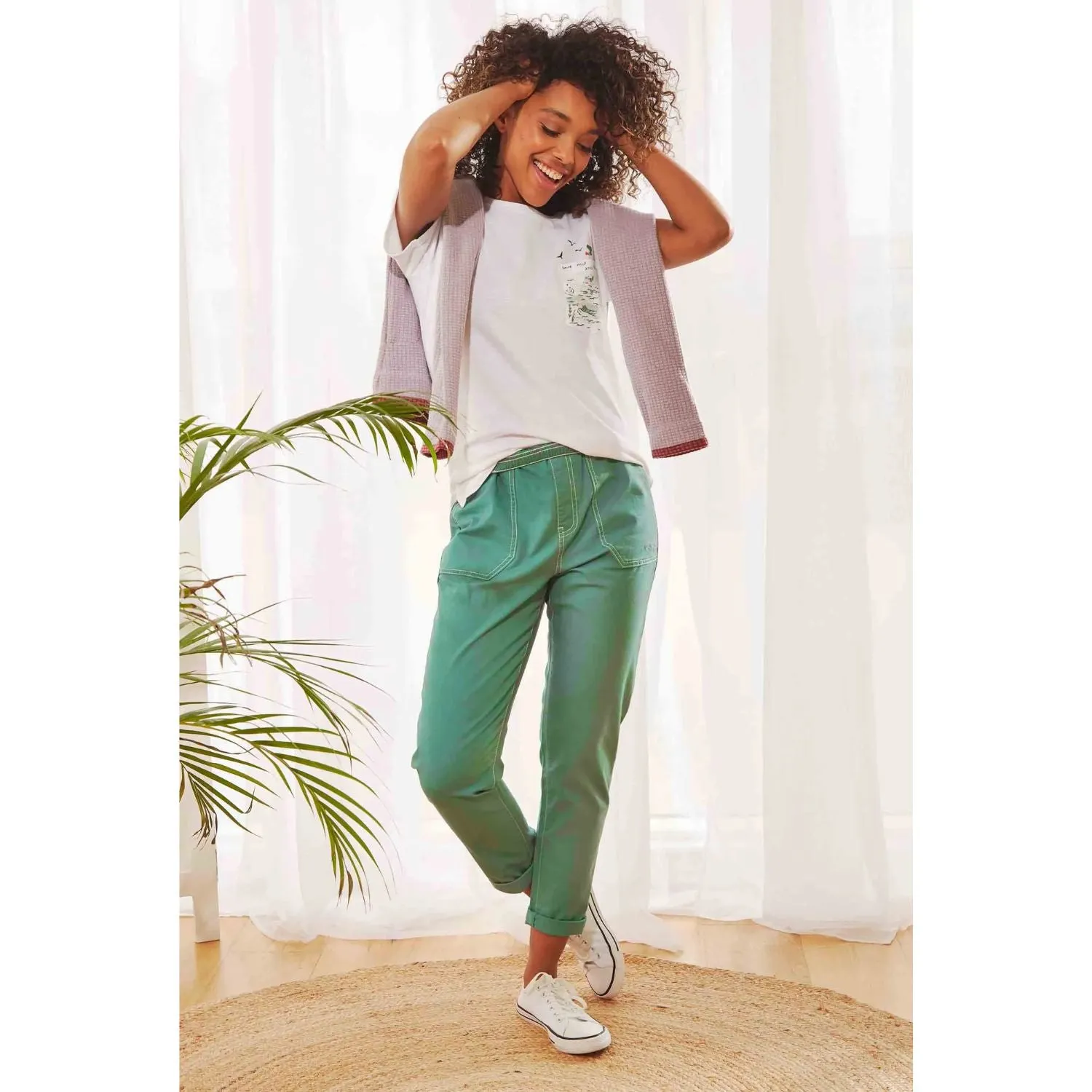 Weird Fish 10 Jade Green Malorri Organic Cotton Trouser