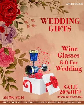 WINE GLASS SET FOR WEDDING GIFTS | MARRIAGE GIFT VOUCHER | PREMIUM DRINKWARE GIFTTING CARD
