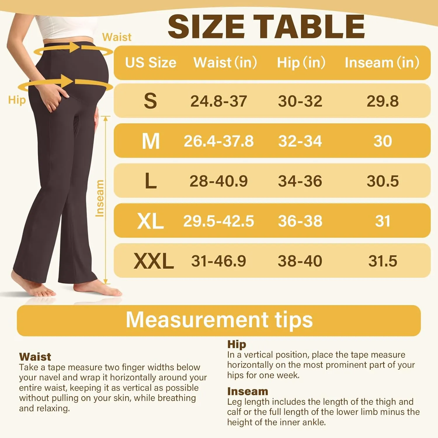 Women's Maternity Leggings Over The Belly Pregnancy with Pockets Yoga Pants Active Wear Tights Pants Workout